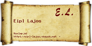 Eipl Lajos névjegykártya